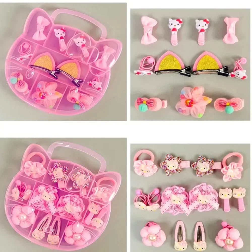 11 pcs Cartoon Gift Box Bow Hair Circle Bow Hair Clip Set for Kids